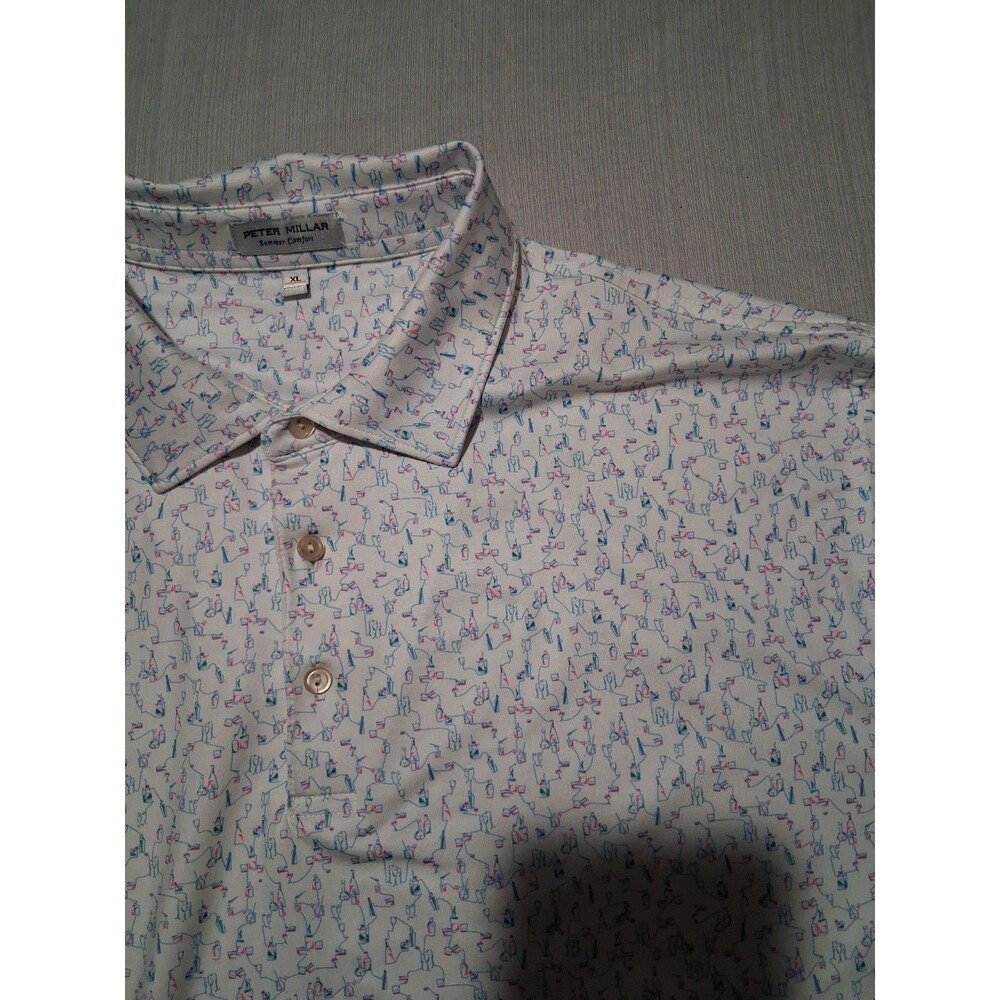 Peter Millar Spirit Guide Polo Shirt Men's XL Druid Hills Golf Club Cocktails